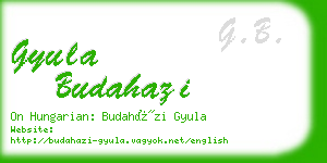 gyula budahazi business card